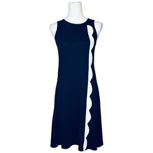 Duffield Lane Women's Small Shelby‎ Scalloped Mini Dress Sleeveless Tank Preppy